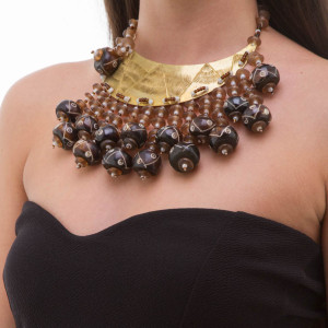 Black Yandjou Necklace necklace mounted on bronze