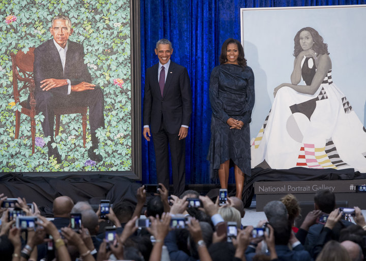 Former US President Barack Obama and First Lady Michelle Obama 