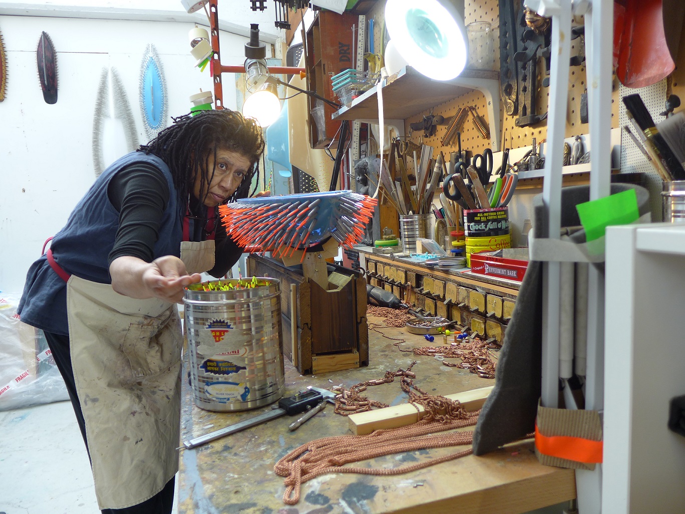 Artist Lisa Vandy in her studio. 