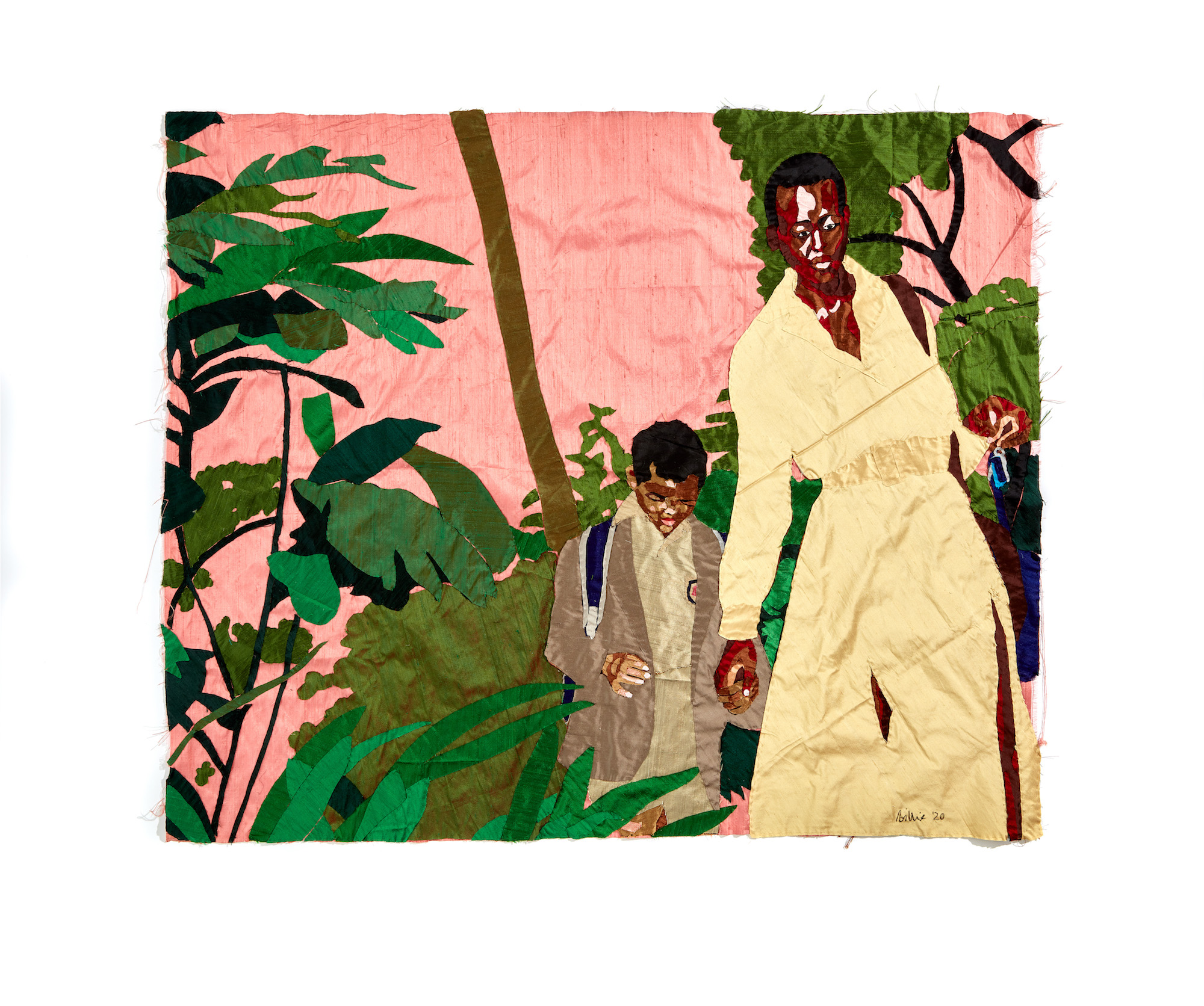 Billie ZANGEWA Soldier of Love , 2020, Soie brodée / Embroidered silk ©Courtesy Templon, Paris – Brussels